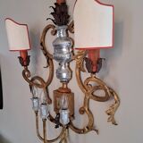 Importante applique Baguès en fer forgé doré