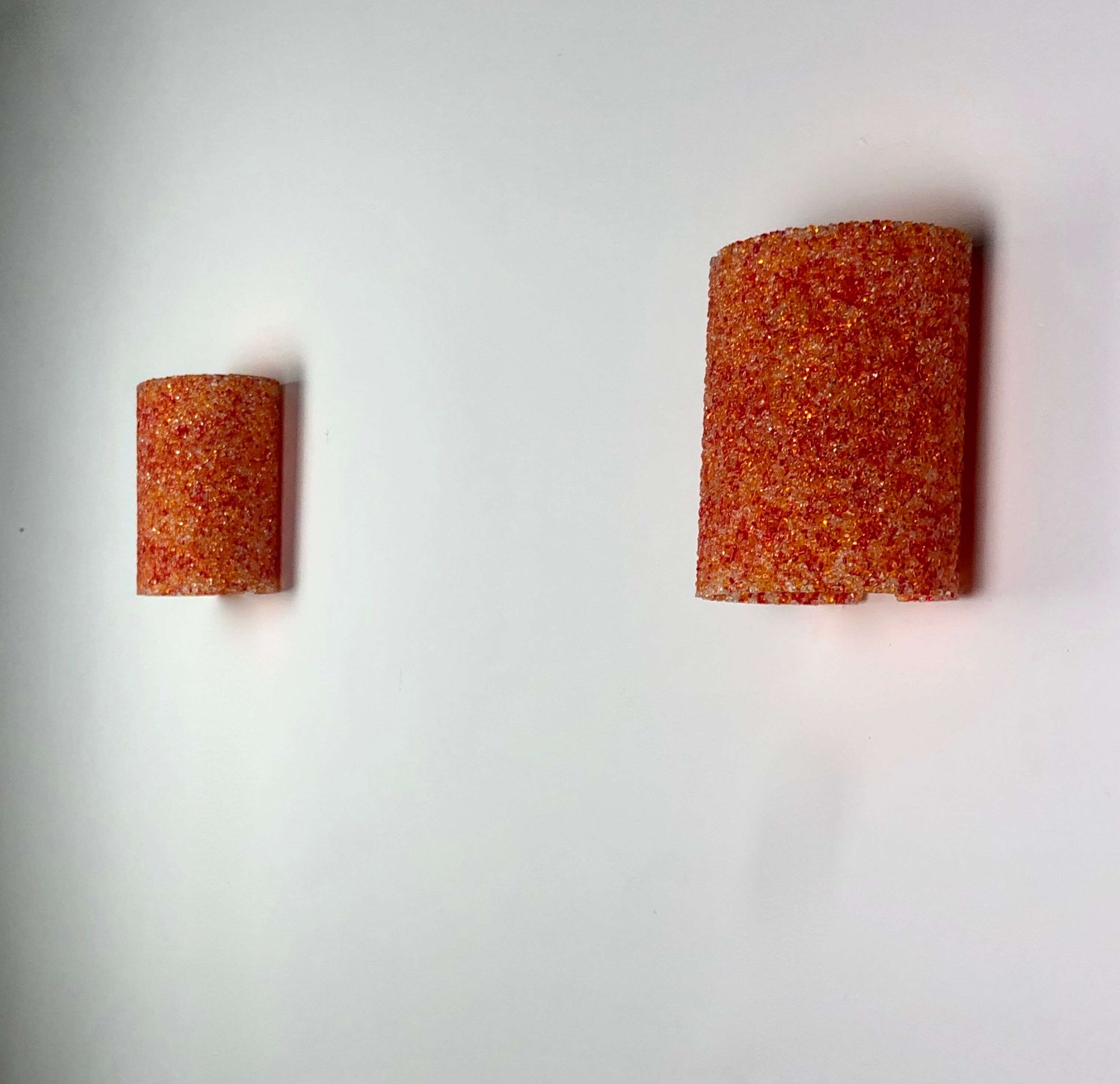 Wall lamps (the pair) in vintage orange Perspex 1960