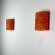 Wall lamps (the pair) in vintage orange Perspex 1960