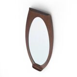 Mirror with curved wooden frame, 1960s