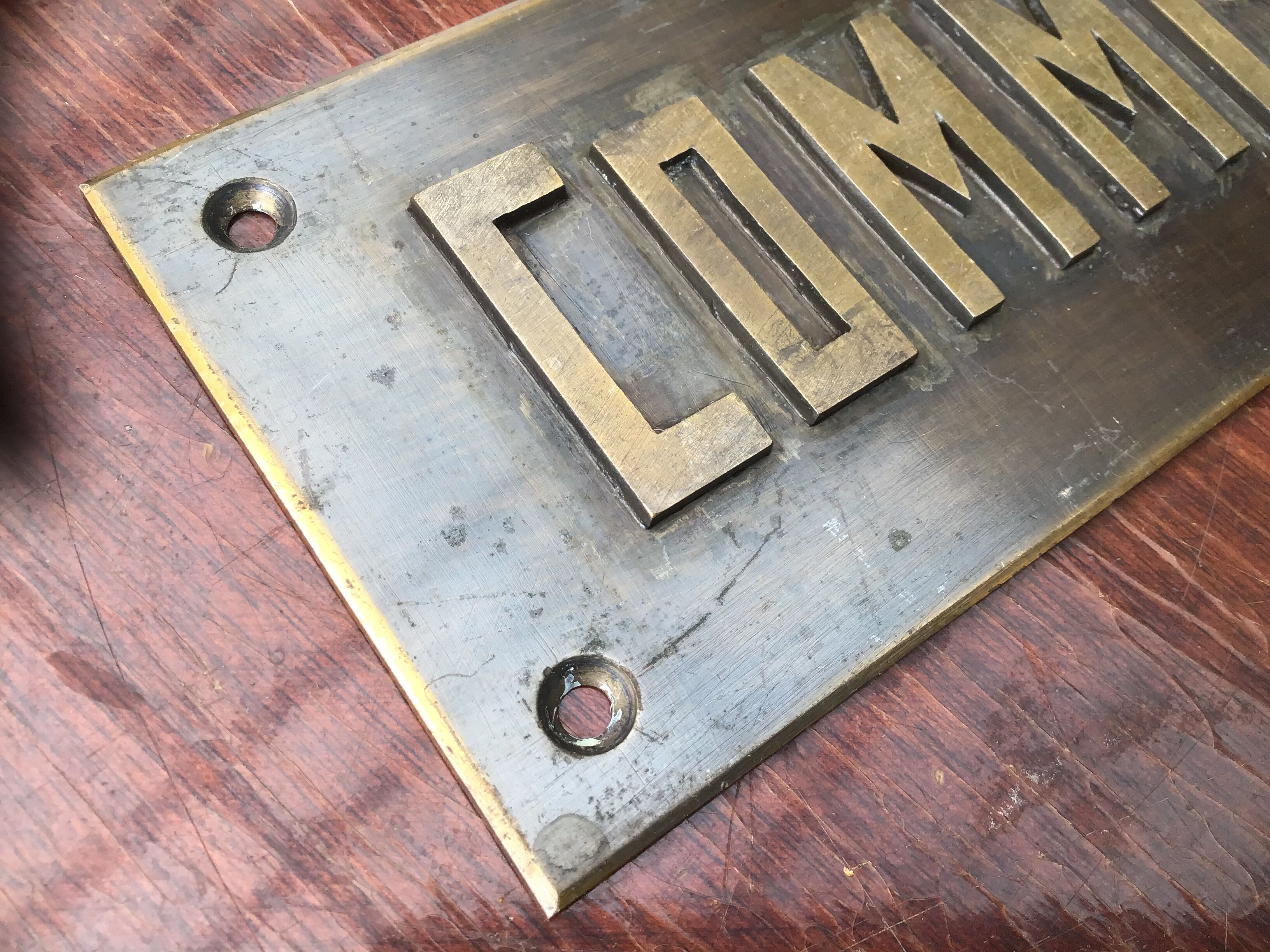 Old professional plaque "Police Commissioner" 35x7 cm