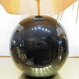 Pair of black porcelain lamp