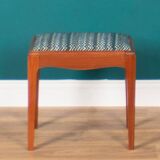 Tabouret de coiffeuse rétro en teck des années 1960