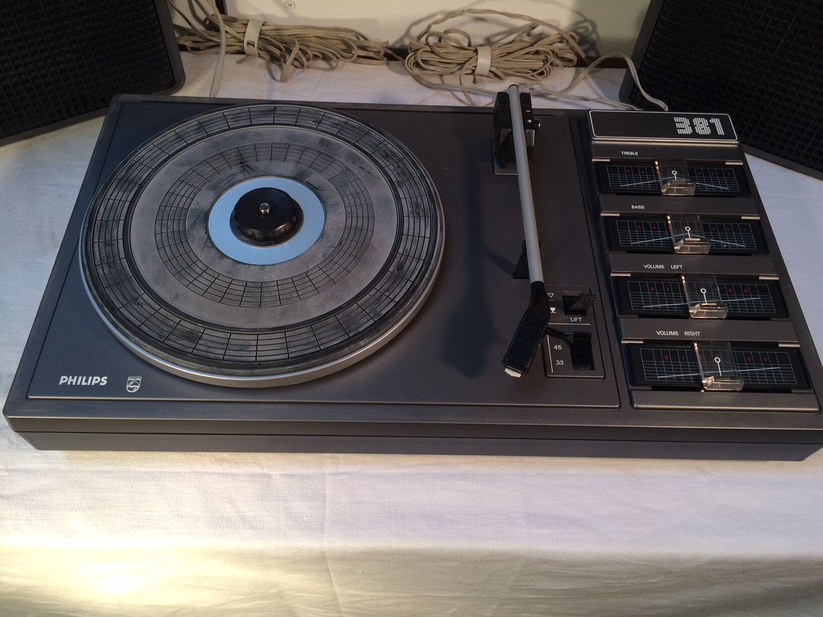 Record player / Vintage Electrophone Philips 381 - Perfect condition - Year 1972