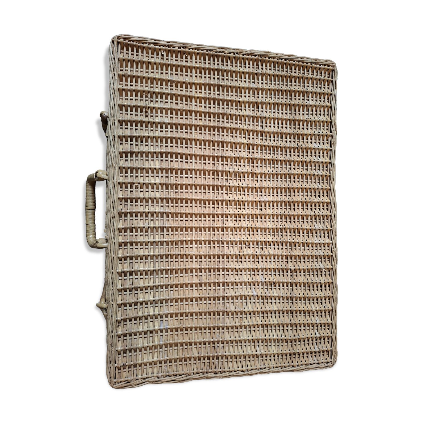 Valise en osier vintage