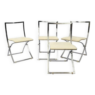 4 folding chairs model "Luisa" by Marcello CUNEO for Mobel Italia