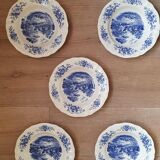 Ensemble de 5 assiettes en porcelaine de Sarreguemines