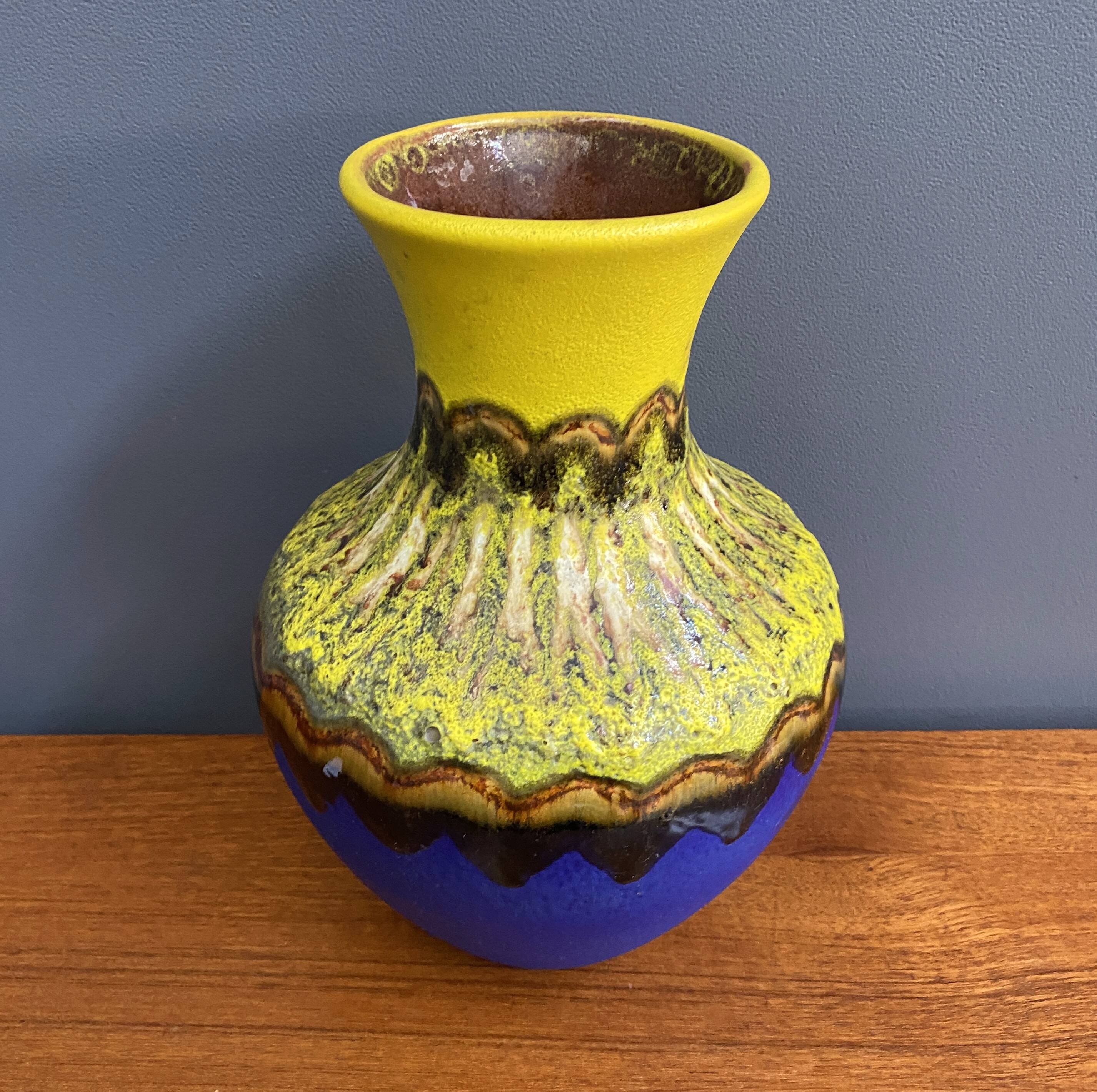 Yellow and Blue vase by Carstens Tönnieshof 1960s WGP