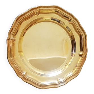 Plat rond christofle en métal argenté.