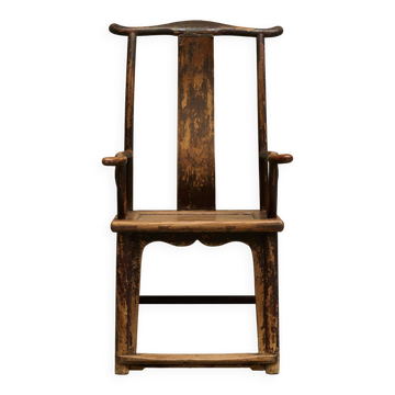 Chinese chair with yoke back in lacquered pear wood, 18th century