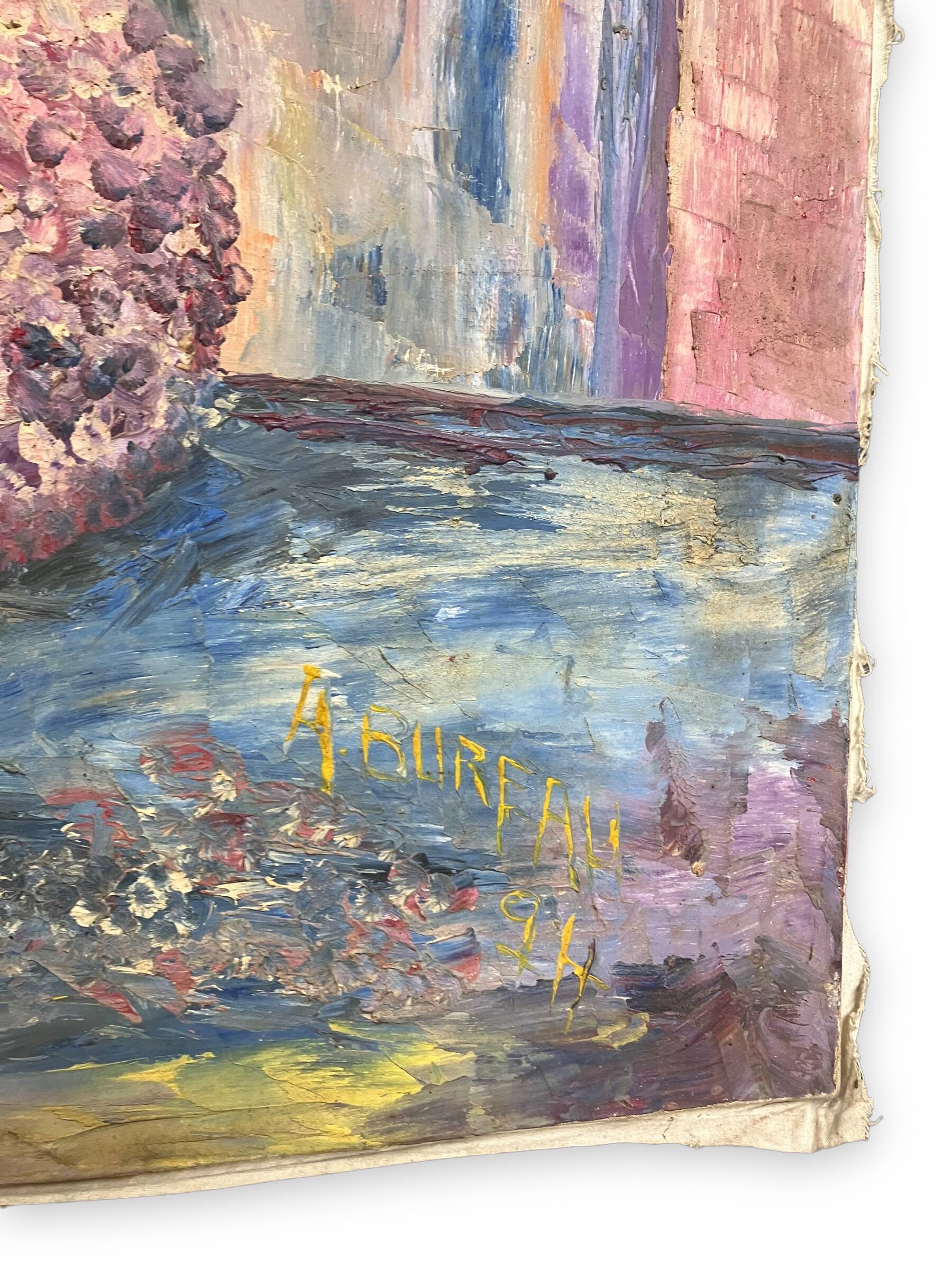 Oil on canvas Still Life with Flowers signed A. Bureau