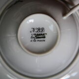 6 cups and sub-cups NBD Limoges illuminated by hand, floral patterns