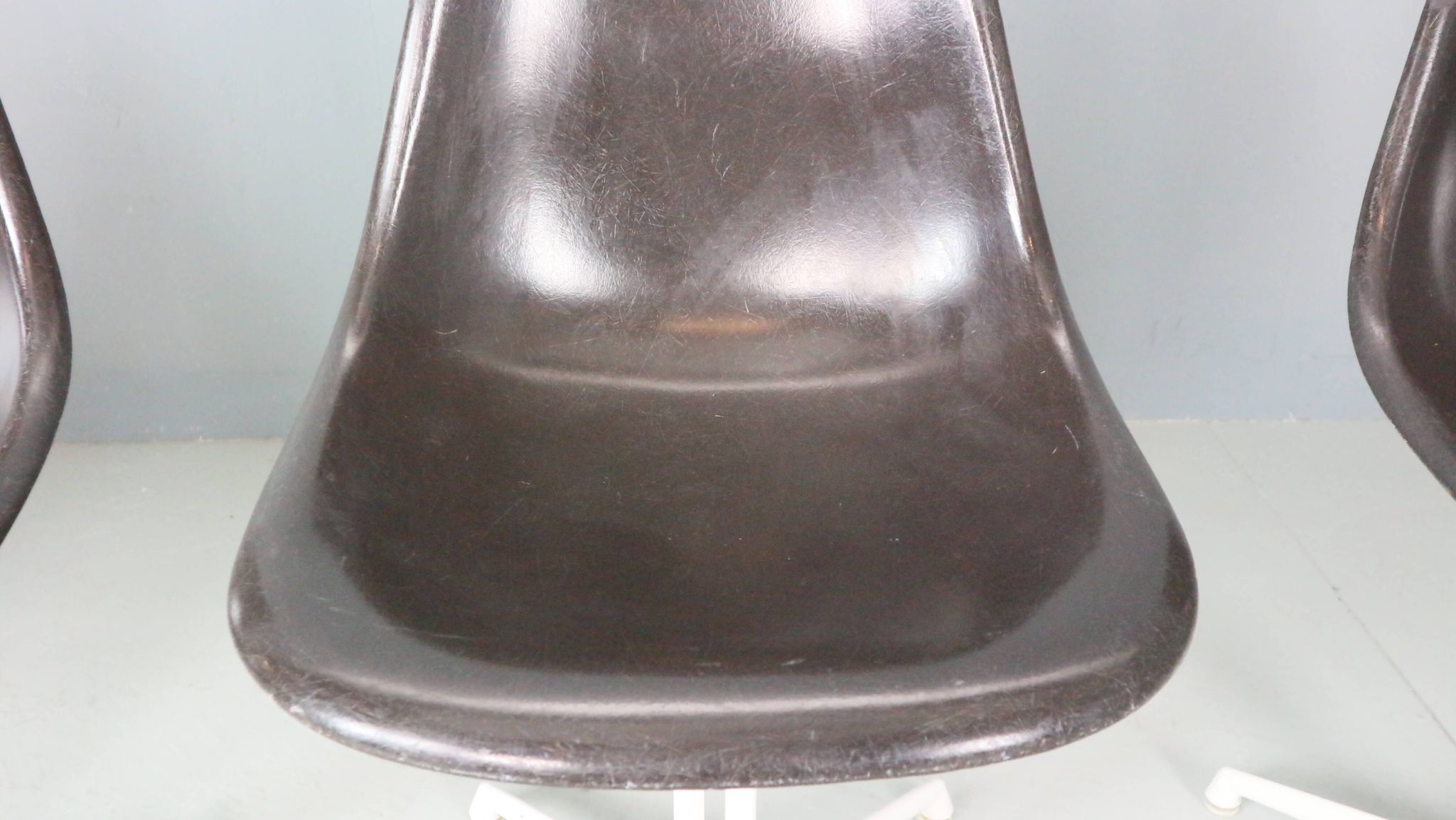 Charles & Ray Eames Set of 4 Off Black"La Fonda" Chairs for Herman Miller, 1960