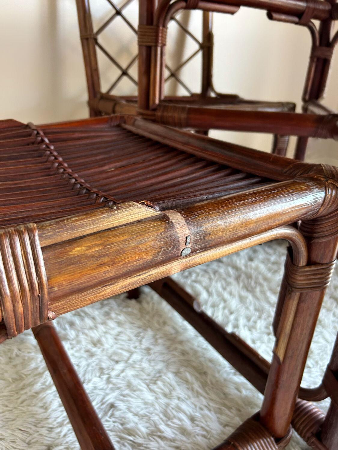 70s bamboo table and chairs