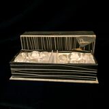 Duo of daum crystal salerons in their original box