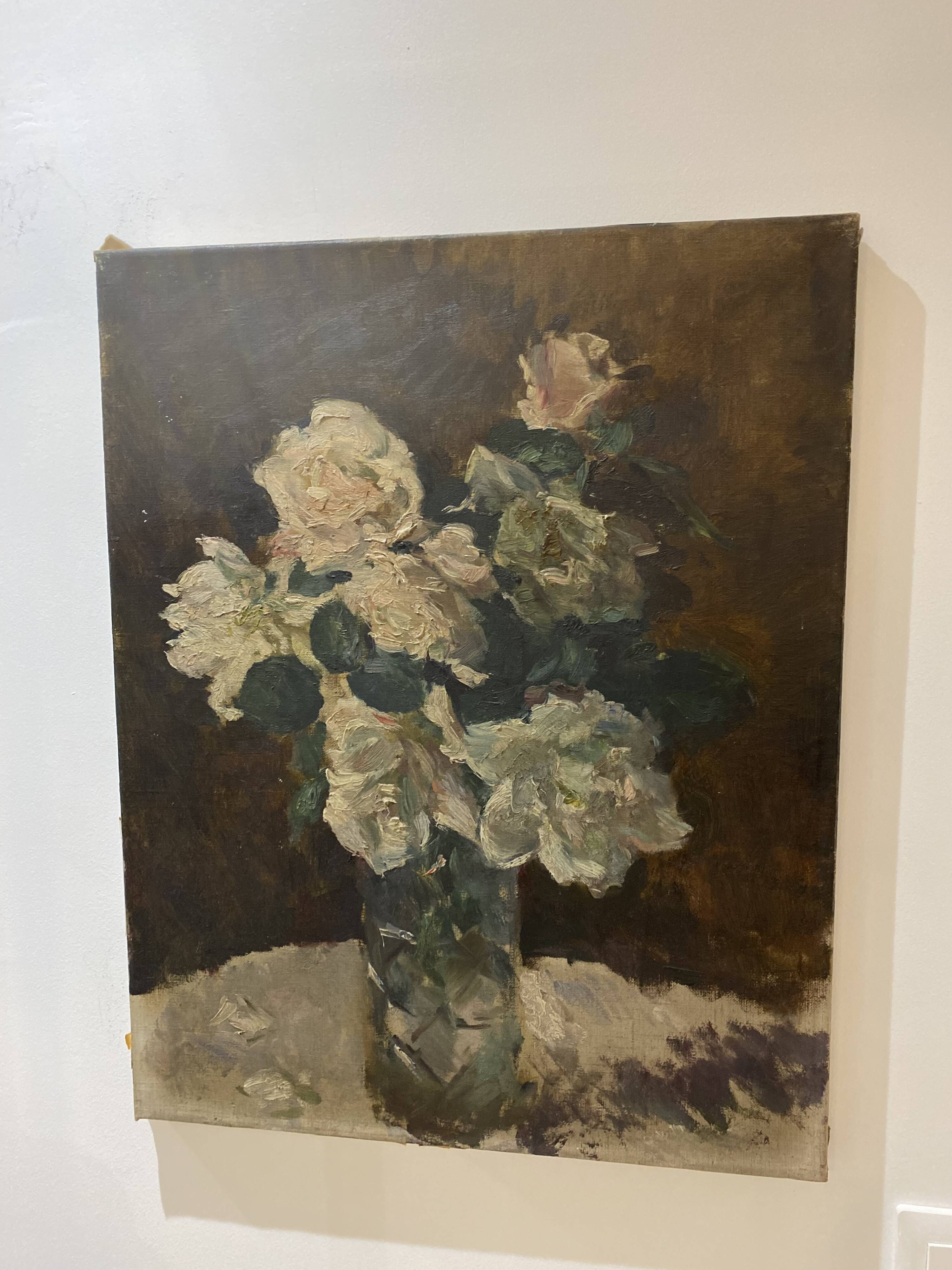 Oil on canvas bouquet of flowers 20th century