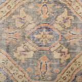 Orange & navy blue turkish vintage rug