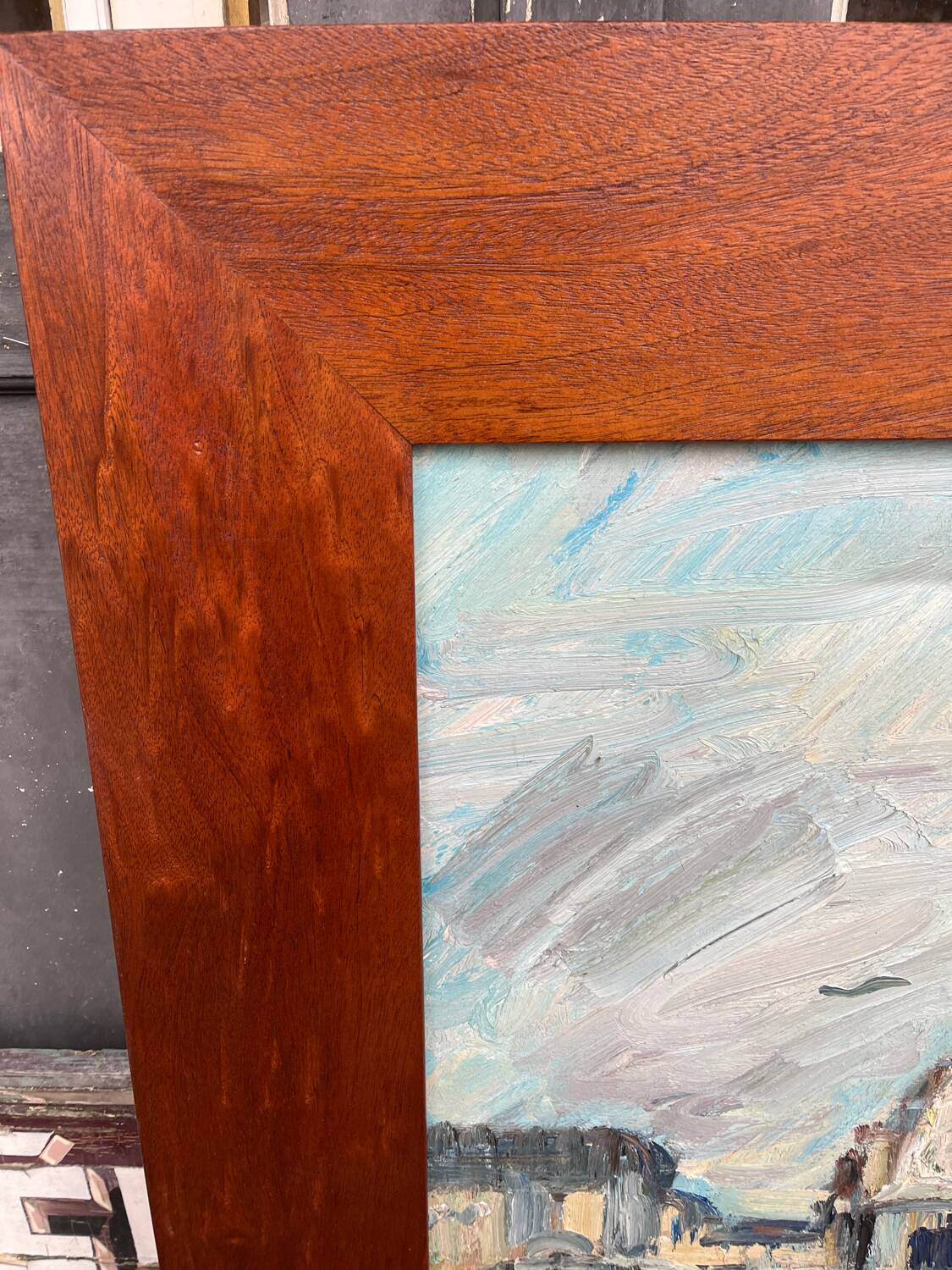 Large painting Les Halles de Paris Pierre Gogois