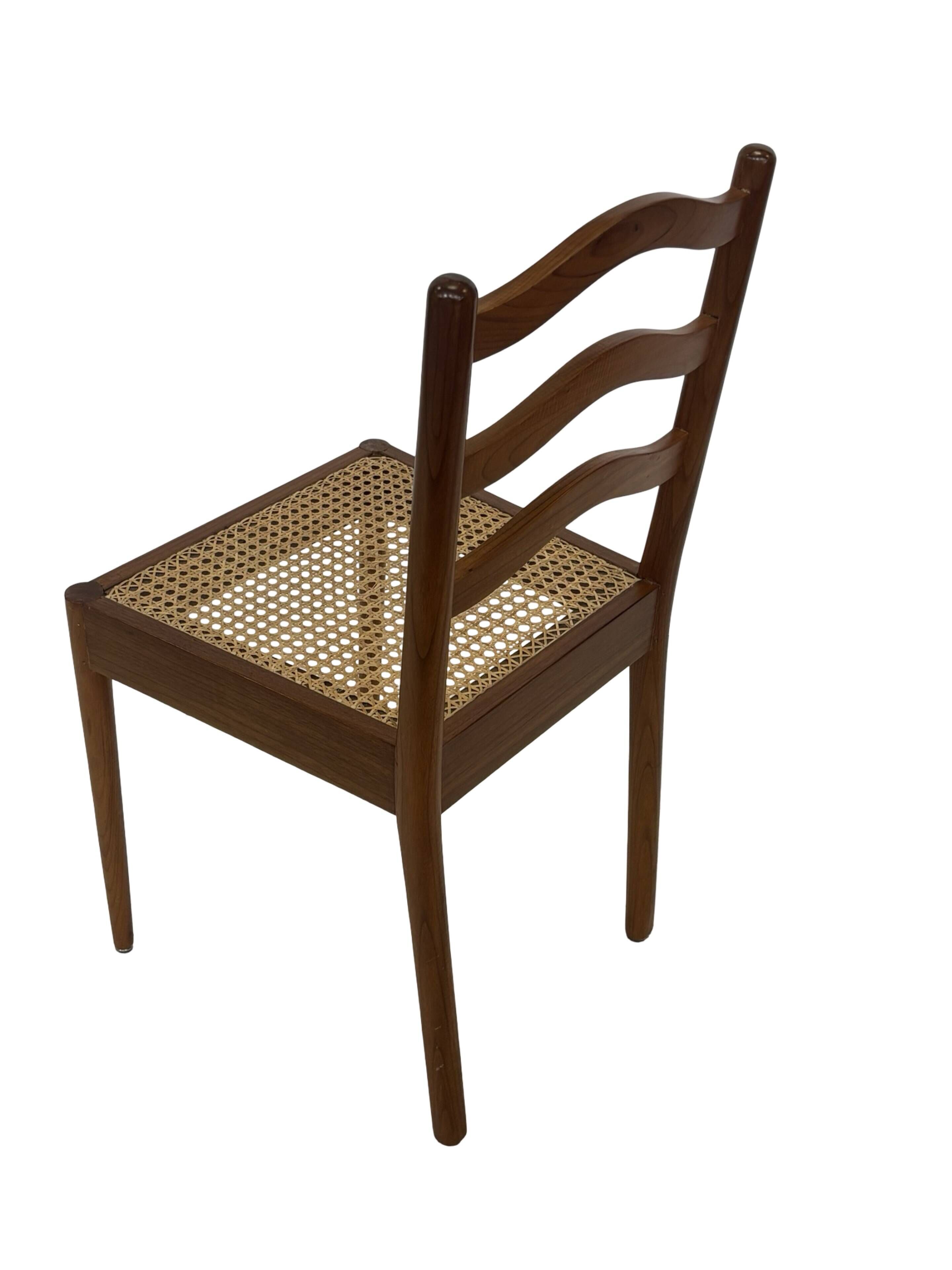 Vintage Teak Chair with Webbing - 1970s Design