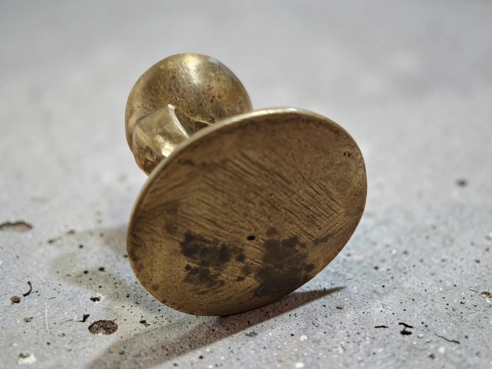 Vintage Brutalist Candle Holder in Solid Brass – Mid-Century Modern Design