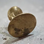Vintage Brutalist Candle Holder in Solid Brass – Mid-Century Modern Design