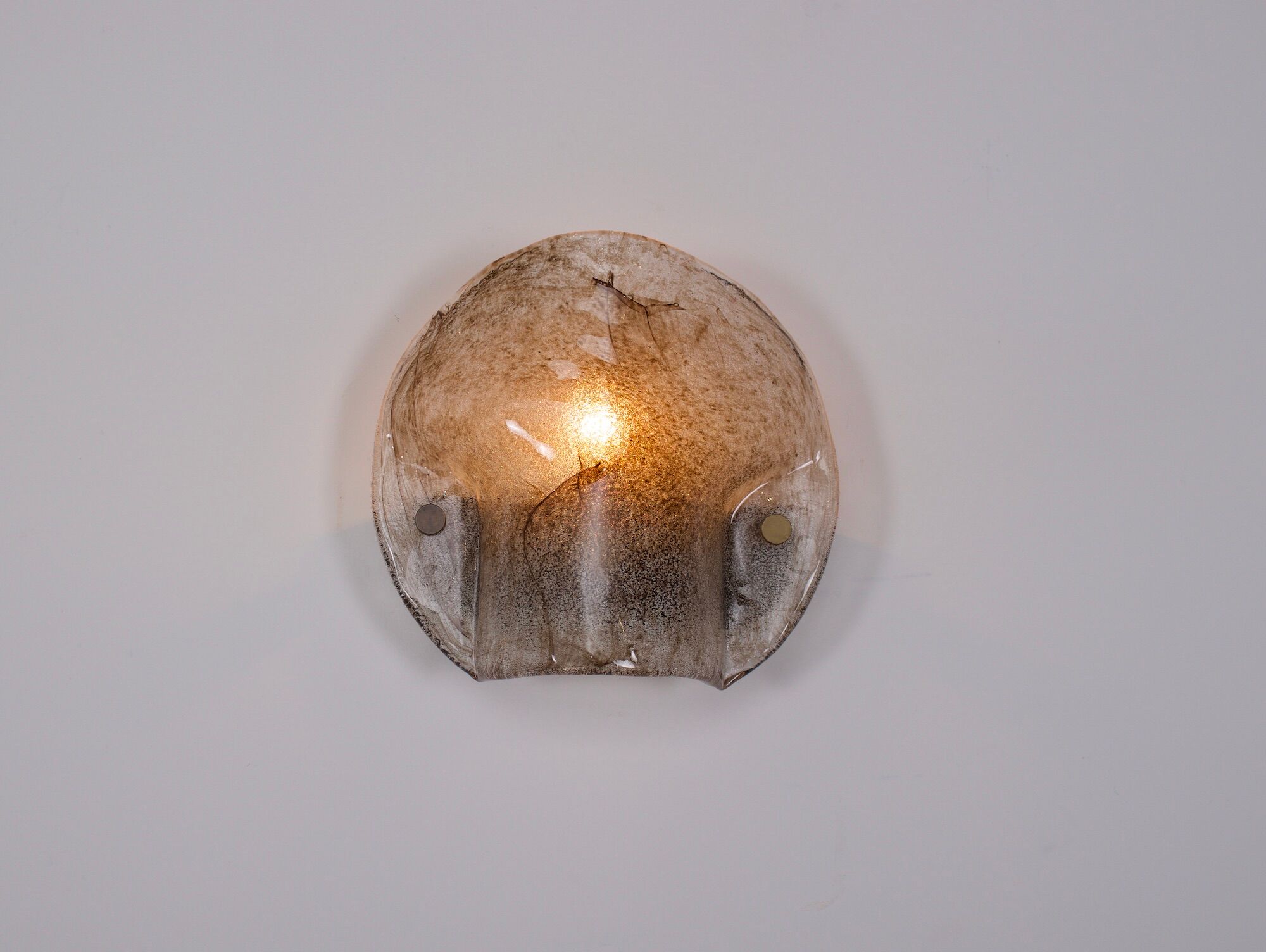 Murano wall lamps in blown glass.