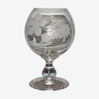 Verre rince raisin en cristal grave feuilles et grappes raisin - cr