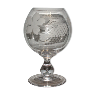 Verre rince raisin en cristal grave feuilles et grappes raisin - cr