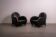 Pair of mid-century leather armchairs, circa 1970, made in Belgium.