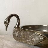 Silver plate with swan heads
