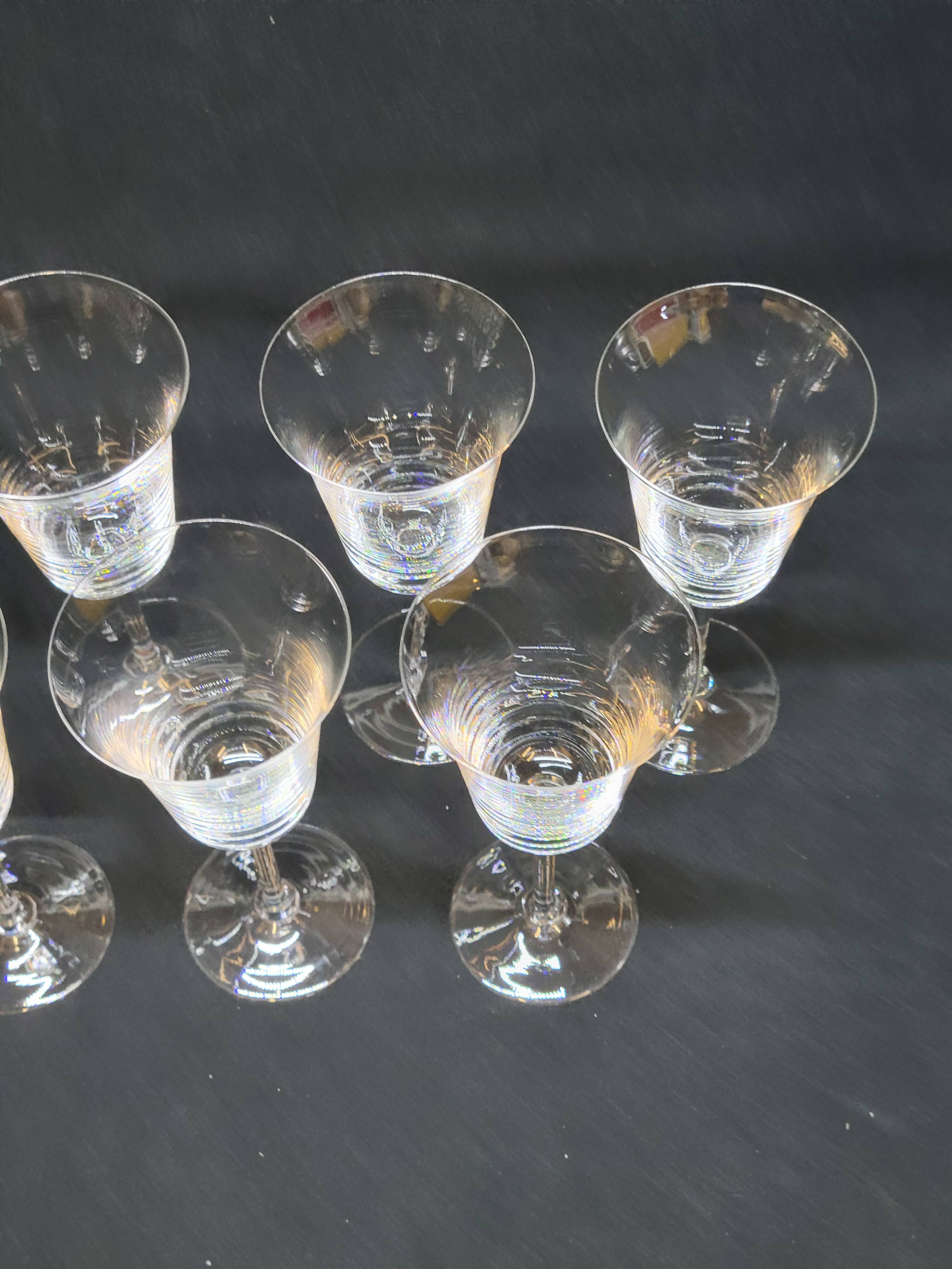 7 Fine Crystal Stemmed Wine or Water Glasses - Baccarat? / Saint Louis?