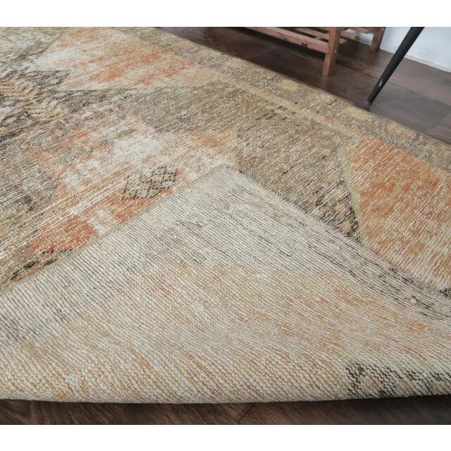 Turkish Orange Oushak Vintage Runner Orange 95x318