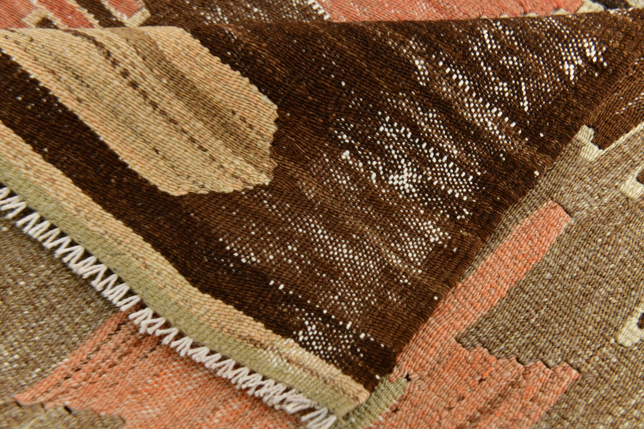 6x12 Brown & Beige Turkish Vintage Kilim Rug, 179x363Cm SK 35163