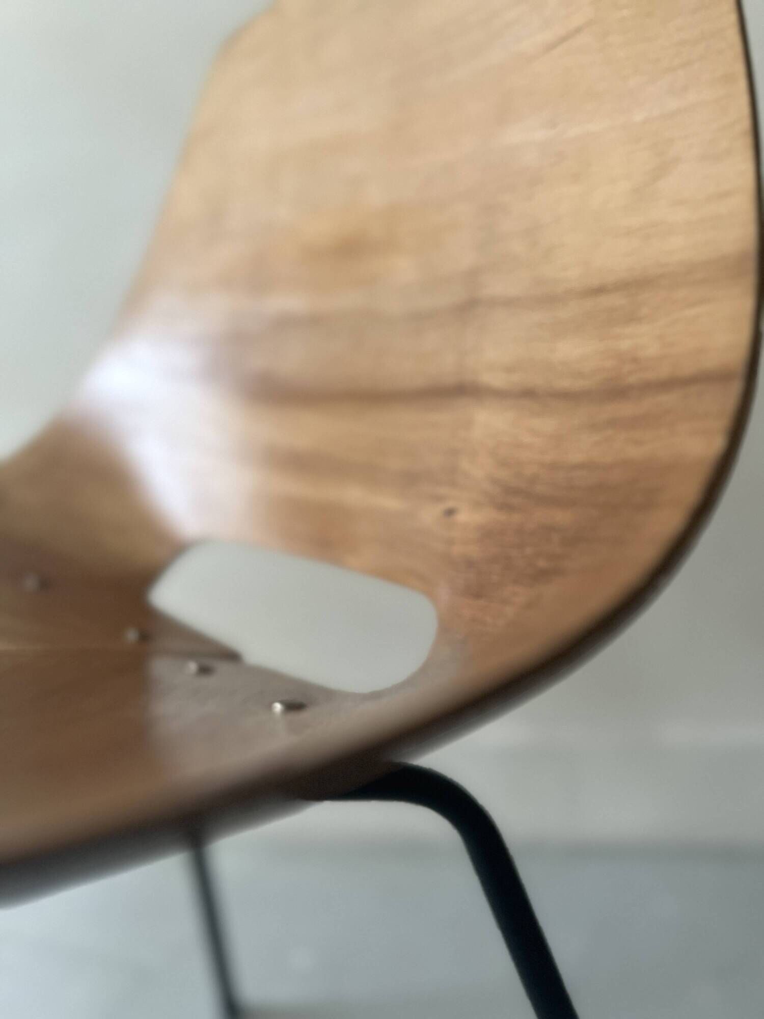 Barrel chair wood & metal by Pierre Guariche for Steiner Paris 1950