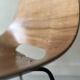 Barrel chair wood & metal by Pierre Guariche for Steiner Paris 1950