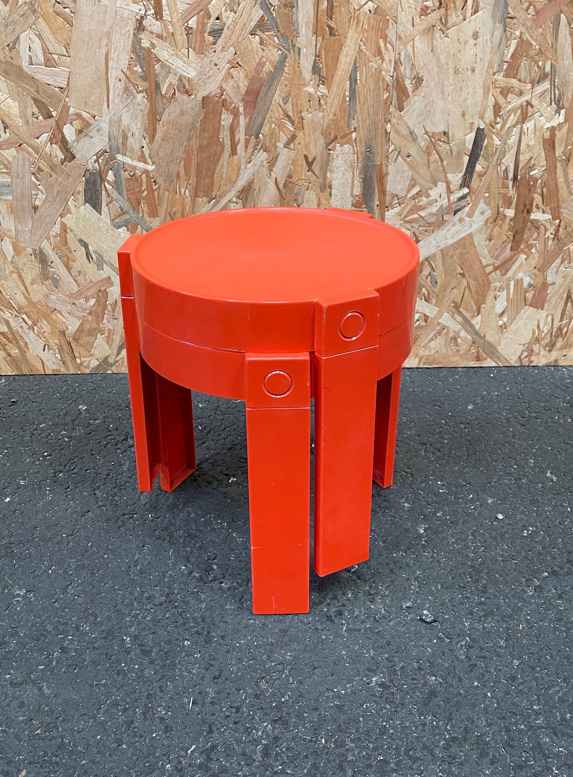 Pair of orange bedside tables