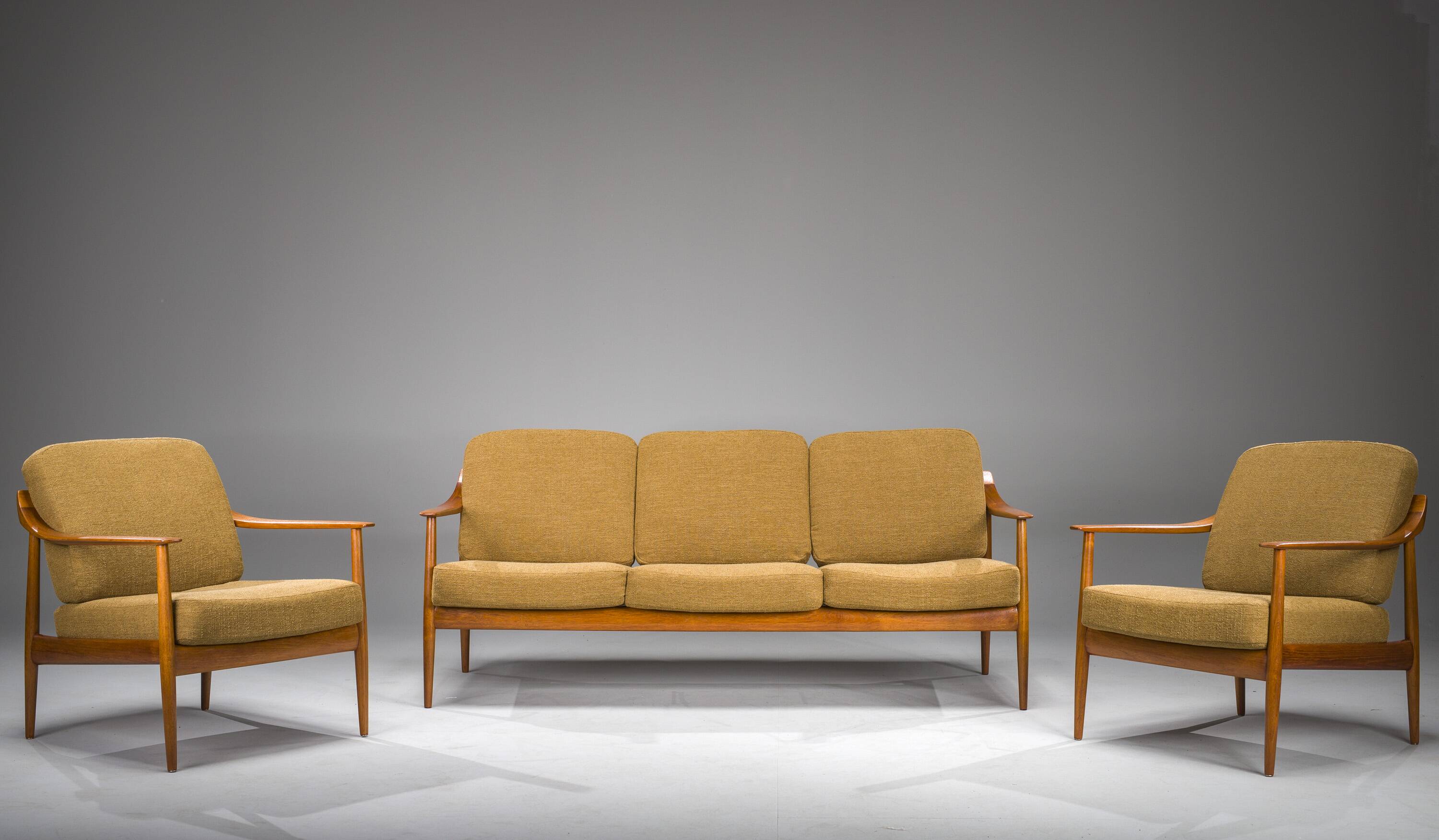 Mid-Century Lounge Chairs and 3-Seater Sofa by Walter Knoll Antimott, 1960
