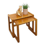 Teak vintage bijzettafel set
