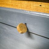 Vintage blue secretary and raw wood
