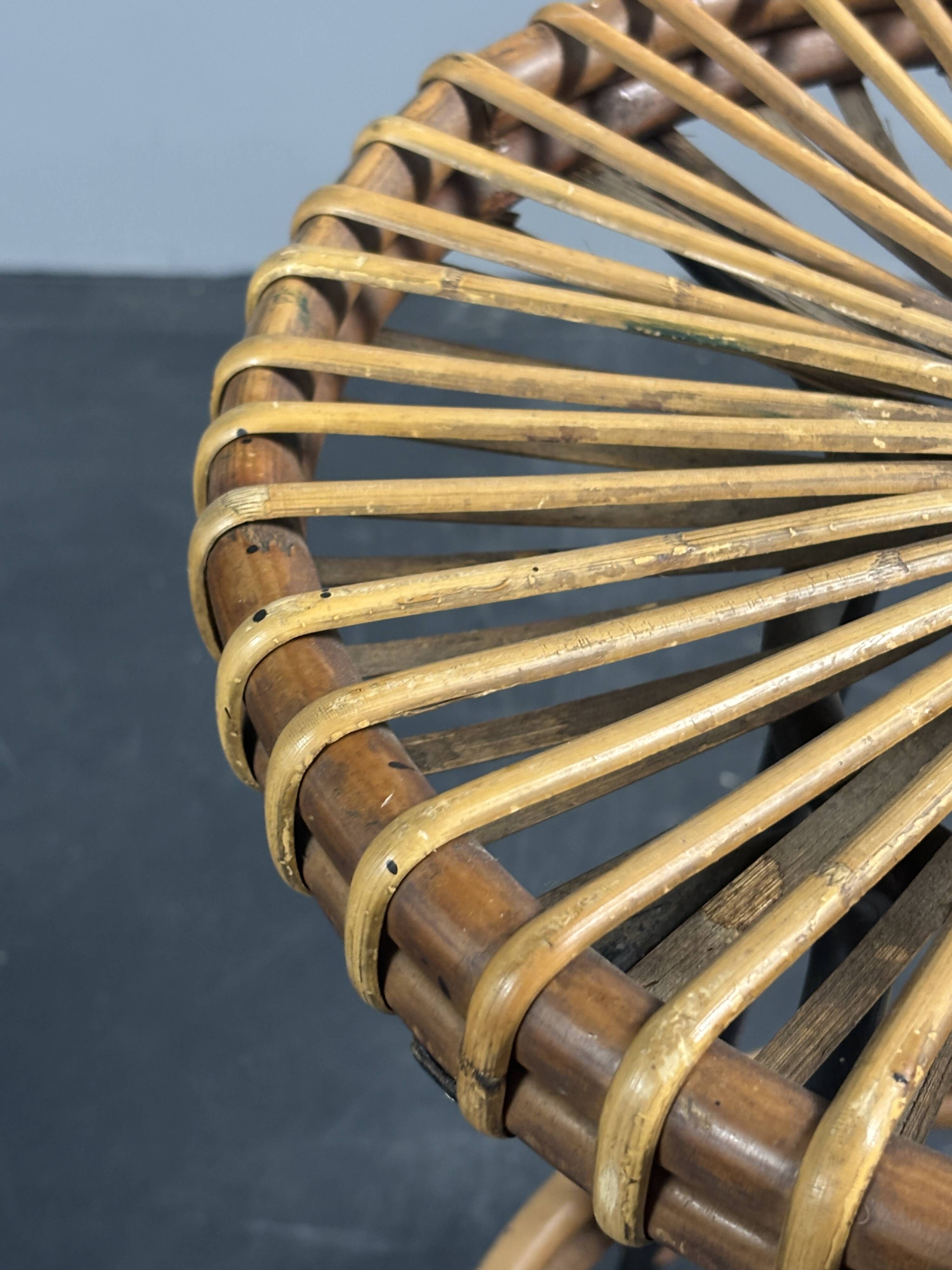 Midcentury Dutch rattan bamboo bar stools by Rohe Noordwolde, 1950s