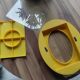 Vintage Ikea yellow plastic oval photo frame
