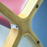 Padded Red Leather High Back AX Lounge Chairs by Hvidt and Molgaard Nielsen