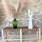 Banc en peuplier et cuir
