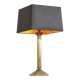 Neoclassical column table lamp in patinated brass