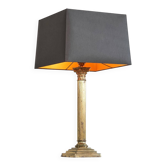 Lampe de table colonne néoclassique en laiton patiné