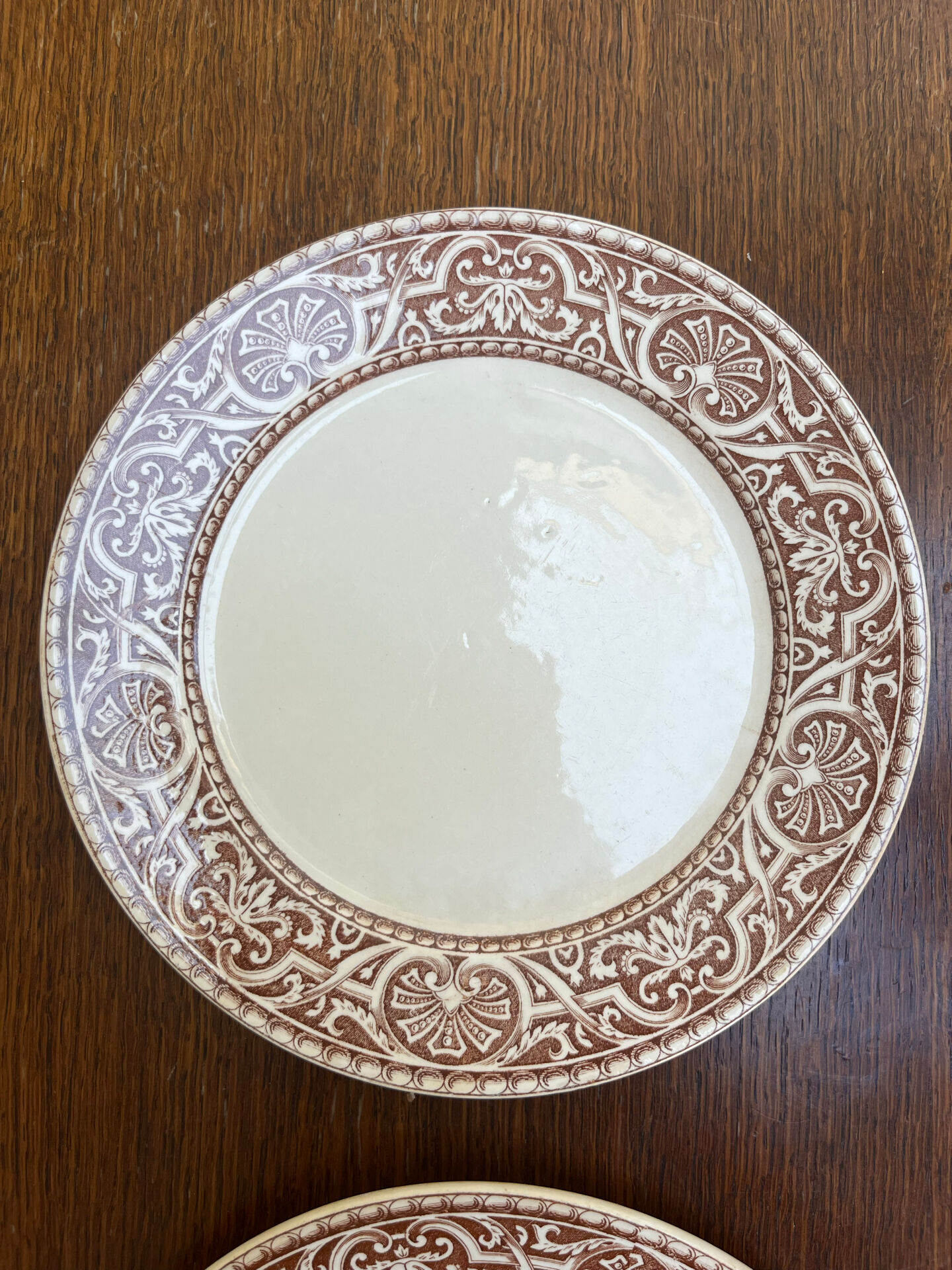 Set of 4 dessert plates Creil & Montereau – Labrador model