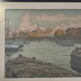 Lithograph by Henri Rivière Parisian Landscapes - The Institute and the City