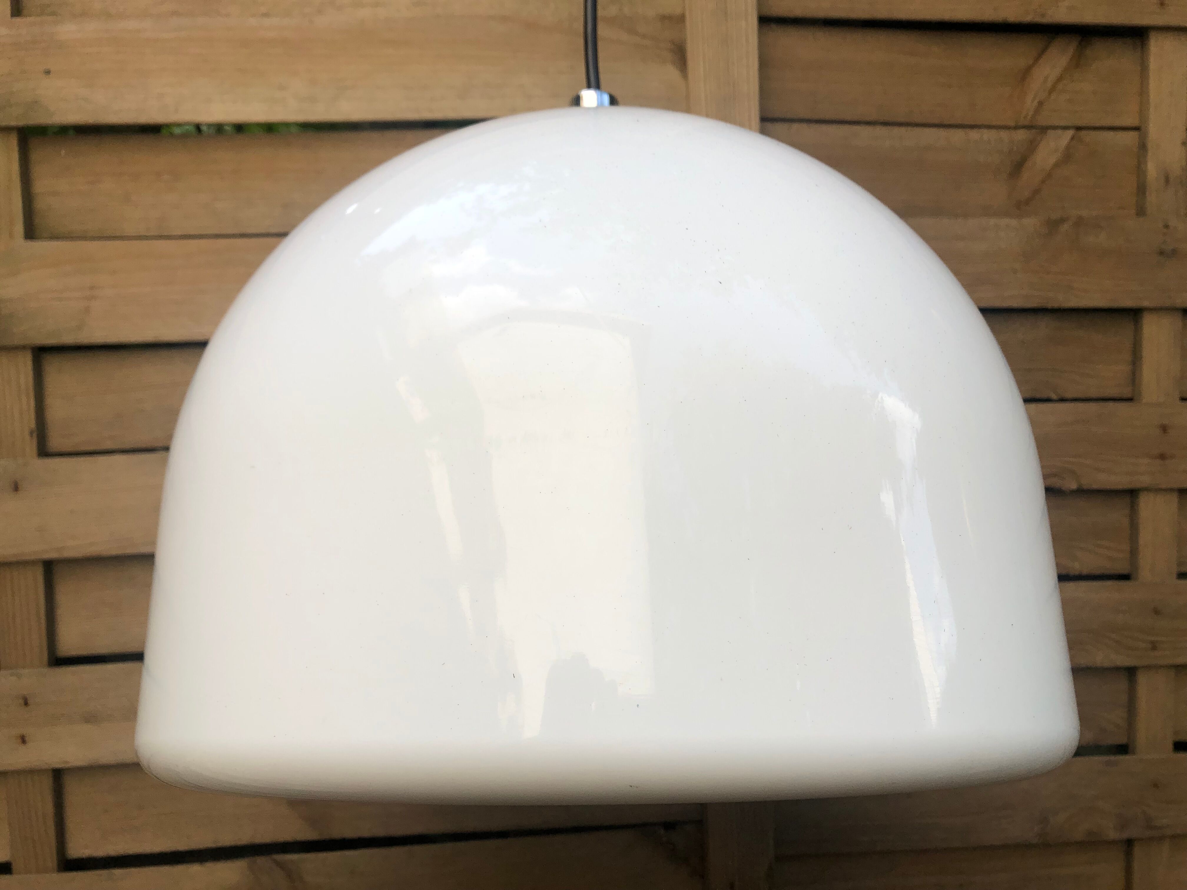White 70s pendant lamp