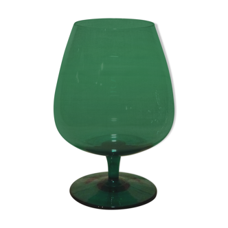 Large glass vase in the shape of cognac glass