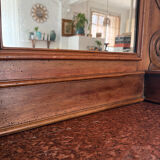 Louis-Philippe walnut commode with marble top and pediment mirror –